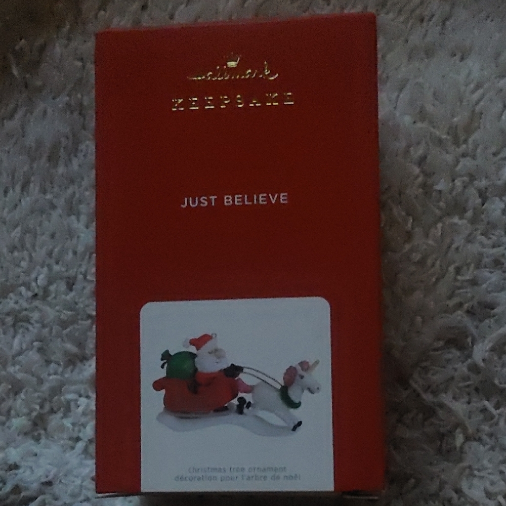 Hallmark Red 'Just Believe' Ornament Box